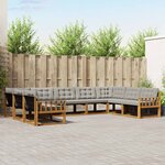 vidaXL Ensemble de canapés d'extérieur 9 Pièces Gris Naturel et Clair