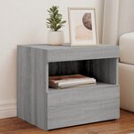 vidaXL Tables de chevet avec lumières LED 2 Pièces sonoma gris 50x40x45cm