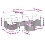 vidaXL Set de canapé de jardin 7 pièces avec coussins en poly rotin noir