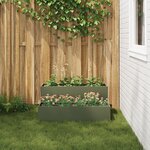 vidaXL jardinière jardin 2 niveaux 100x60x45 cm Olive Acier