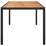 vidaXL Table de jardin pour repas Noir 190 x 90 x 75 cm Poly rotin