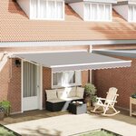 vidaXL Auvent Rétractable Gris clair 400 × 300 cm Polyester et métal