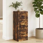 vidaXL Armoire à tiroirs Chêne fumé 33 x 34 5 x 87 cm