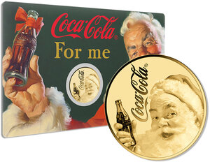 Monnaie COCA COLA FOR YOU FROM SANTA 1/1000 Oz Medaille Or (PRÉCOMMANDE)