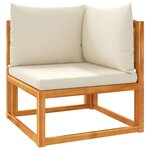 vidaXL Salon de jardin avec coussins 5 Pièces Bois d'acacia solide