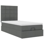 vidaXL Lit ottoman avec matelas gris foncé 90x200 cm tissu