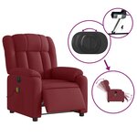 vidaXL Fauteuil de massage inclinable électrique Rouge bordeaux Tissu