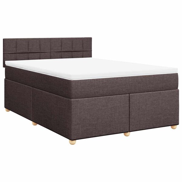 vidaXL Sommier à lattes de lit avec matelas Marron foncé 140x190 cm