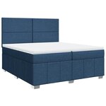 vidaXL Sommier à lattes de lit avec matelas Bleu 200x200 cm Tissu