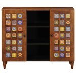 vidaXL Buffet avec porte Noyer 90 x 33 5 x 75 cm Bois de mangue massif