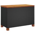 vidaXL Boîte de rangement de jardin noir résine tressée bois d'acacia