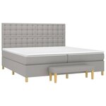 vidaXL Sommier à lattes de lit avec matelas Gris clair 200x200cm Tissu