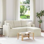 vidaXL Canapé Crème 198 x 134 x 80 cm Velours