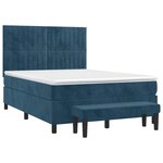 vidaXL Sommier à lattes de lit et matelas Bleu foncé 140x200cm Velours