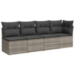 vidaXL Salon de jardin 8 Pièces avec coussins gris résine tressée