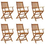vidaXL Ensemble à manger de jardin pliable 7 Pièces bois d'acacia solide