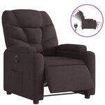 vidaXL Fauteuil inclinable électrique Marron foncé Tissu