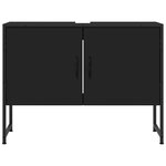 vidaXL Armoire lavabo de salle de bain noir 80x33x60cm bois ingénierie