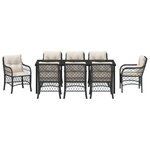 vidaXL Ensemble de salle à manger de jardin 9 pièces avec coussins en Rattan poly noir