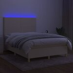 vidaXL Sommier à lattes de lit avec matelas et LED Crème 140x200 cm