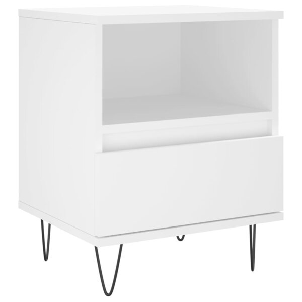 vidaXL Table de chevet Blanc 40x35x50 cm Bois d’ingénierie