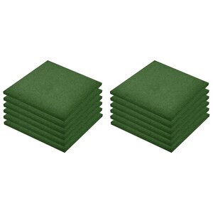 vidaXL Carreaux de protection antichoc 12Pièces Caoutchouc 50x50x3cm Vert