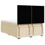 vidaXL Sommier à lattes de lit avec matelas Crème 140x200 cm Tissu
