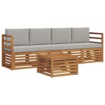 vidaXL Ensemble de canapés d'extérieur 5 pc Gris Naturel et Clair