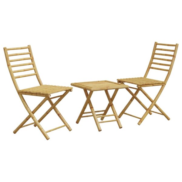 vidaXL Ensemble de bistro 3 Pièces bambou