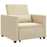 vidaXL Canapé-lit Simple Convertible 3-en-1 Crème Tissu