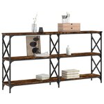 vidaXL Table console chêne fumé 156x28x80 5 cm bois d'ingénierie