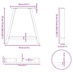 vidaXL Pieds de table à manger en forme de A  2 pièces  70 x (72-73) cm  acier
