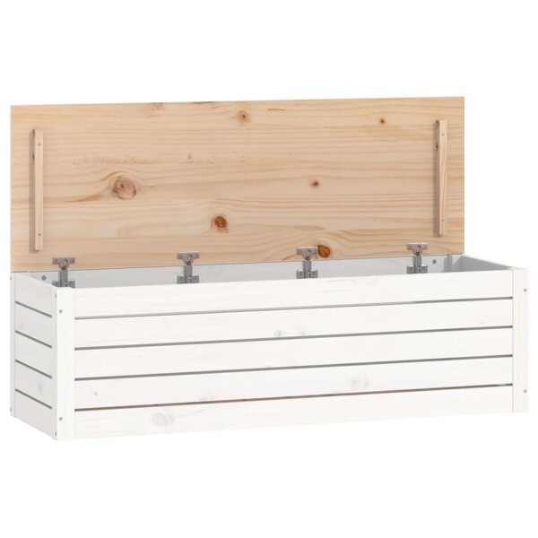 vidaXL Boîte de rangement Blanc 109x36 5x33 cm Bois massif de pin