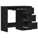 vidaXL Bureau Noir 90x45x76 cm Bois d’ingénierie