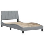 vidaXL Cadre de lit sans matelas Hanko gris clair 100x200 cm tissu
