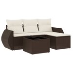 vidaXL Salon de jardin avec coussins 5 Pièces marron résine tressée