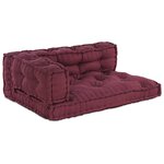 vidaXL Coussin de canapé sur palette 3 Pièces Marron tissu
