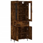 vidaXL Buffet haut Chêne fumé 69 5x34x180 cm Bois d'ingénierie