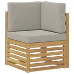 vidaXL Ensemble de canapés d'extérieur 4 pc Blanc et gris clair