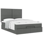 VidaXL Cadre de lit ottoman avec matelas gris foncé 140x200 cm tissu