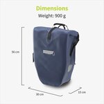 ACROPAQ Sacoche Vélo 25 L porte bagages- Universelle 100  imperméable- Bandoulière  Poignée et réflecteurs - Bleu