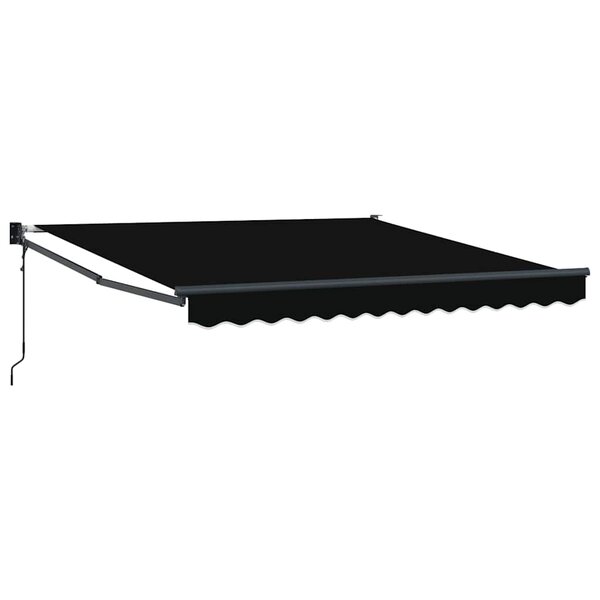 vidaXL Auvent Rétractable Noir 350 x 250 cm tissu