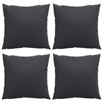 vidaXL Coussins de canapé 4 Pièces noir 60x60 cm tissu