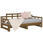 vidaXL Lit coulissant sans matelas marron miel 2x(90x190) cm