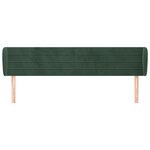 vidaXL Tête de lit avec oreilles Vert foncé 203x23x78/88 cm Velours