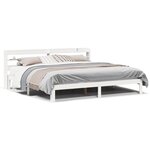 vidaXL Cadre de lit avec tête de lit sans matelas blanc 200x200 cm