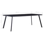 vidaXL Table à manger Noir 200x100x75 cm Verre trempé