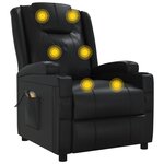vidaXL Fauteuil électrique de massage Noir Similicuir