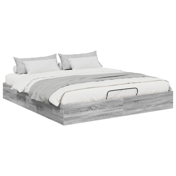 vidaXL Cadre de lit ottoman Gris Sonoma 193 x 120 x 25 cm