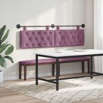 vidaXL Tête de lit suspendue Pourpre Velours